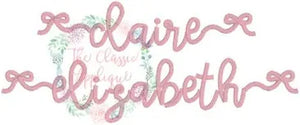 Script Font w/ Bows Monogram