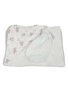 Sleep Tight Bear Hooded Towel with Mitt Set