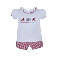 Load image into Gallery viewer, Smocked Collegiate Bloomer Set Alabama
