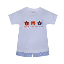 Load image into Gallery viewer, Smocked Collegiate Short Set Auburn
