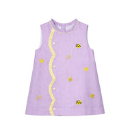 Claire Scallop Dress- Purple Tigers