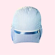 Load image into Gallery viewer, Glossy Preppy Stripe Med Backpack
