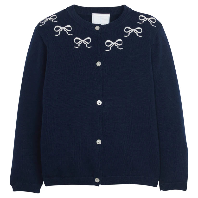 Embroidered Bows Essential Cardigan