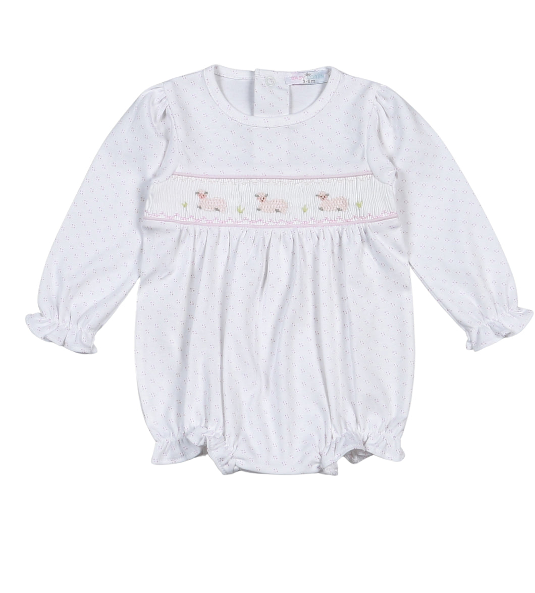 Baby Lamb Smocked Pima Bubble