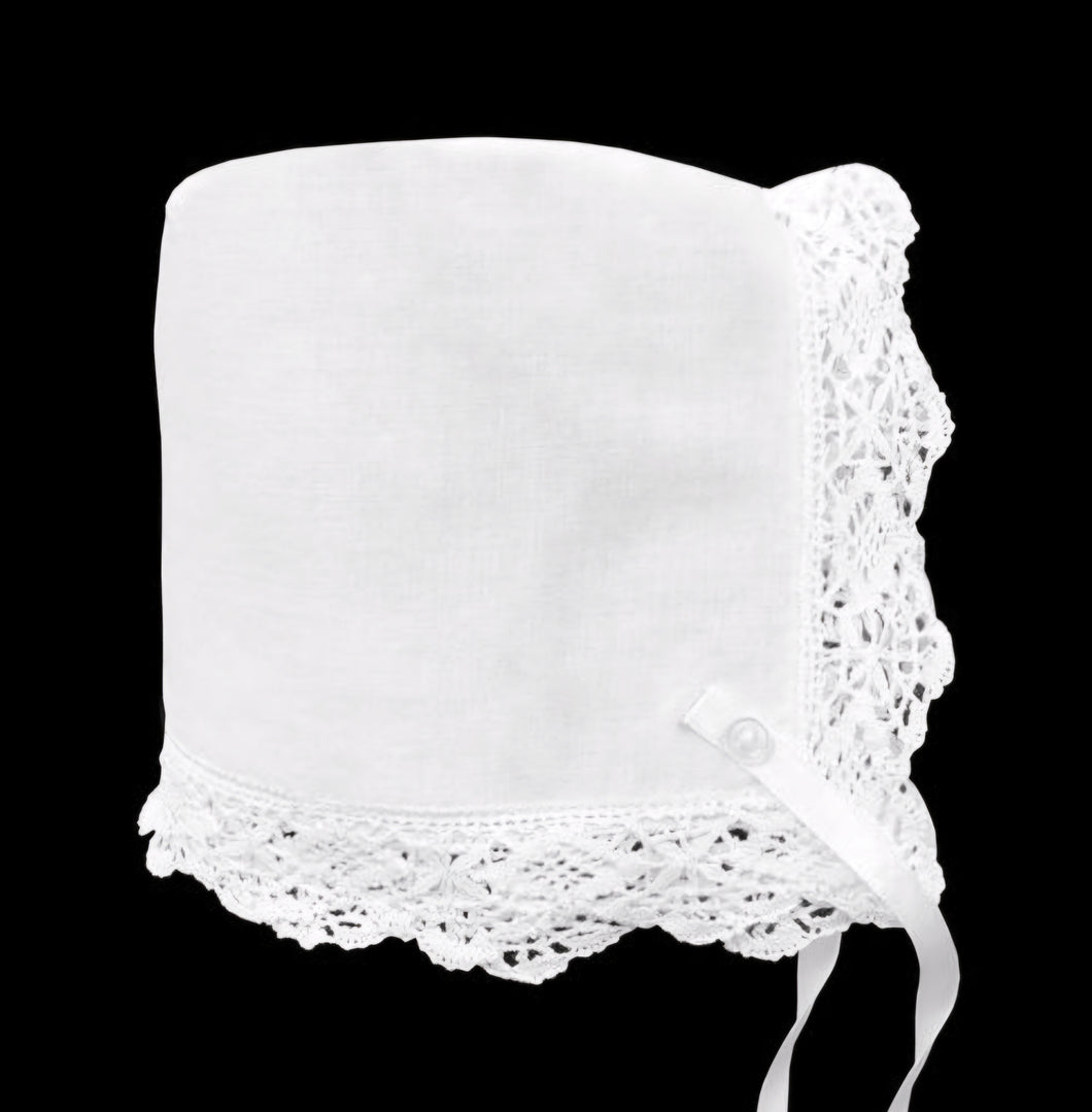 Cluny Lace Baby Bonnet