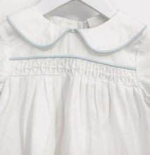 Load image into Gallery viewer, Calloway Daygown - White Piped in Blue
