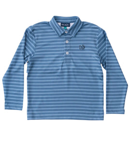 Striped Long Sleeve Pro Performance Polo – Tiny Town Fairhope