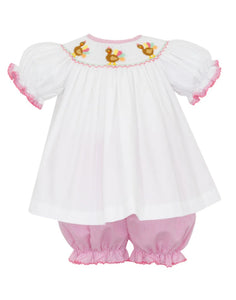 Turkey Smocked Bishop Bloomer Set