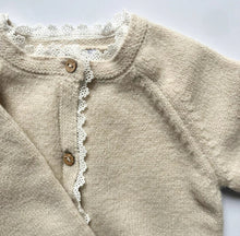 Load image into Gallery viewer, Knitted Cardigan Jacket w/ Lace Trim
