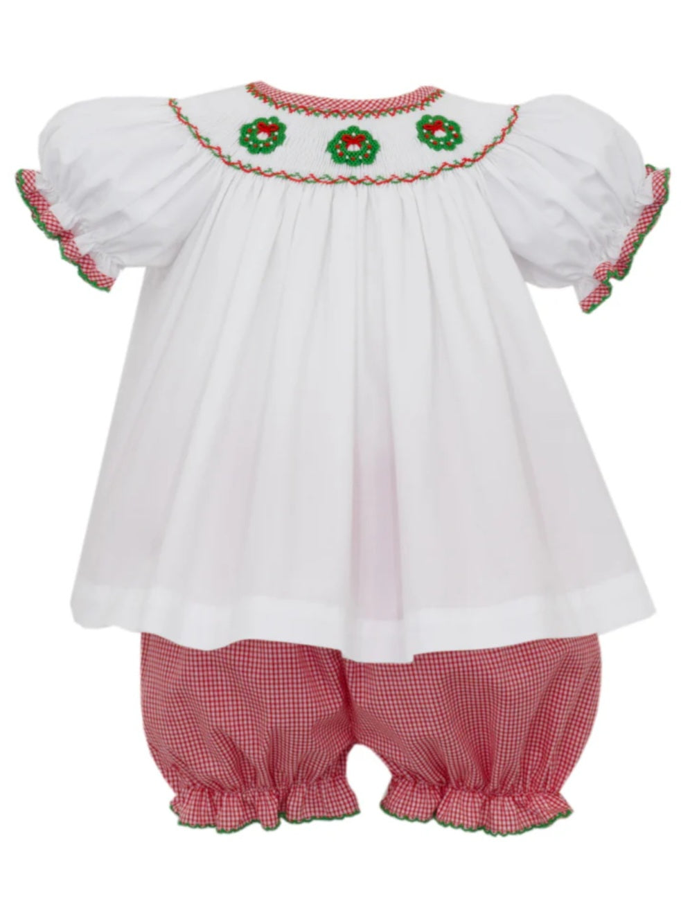 Wreath Smocked Bloomer Set