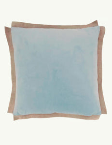 Aqua Blue 20" Velvet Flange Throw Pillow