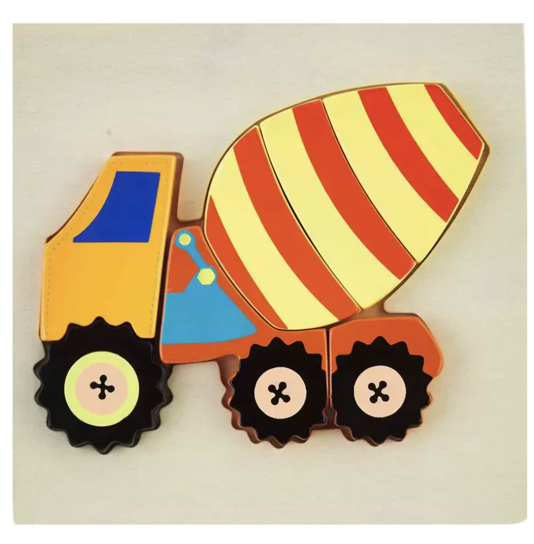 Cement Truck Wood Puzzle
