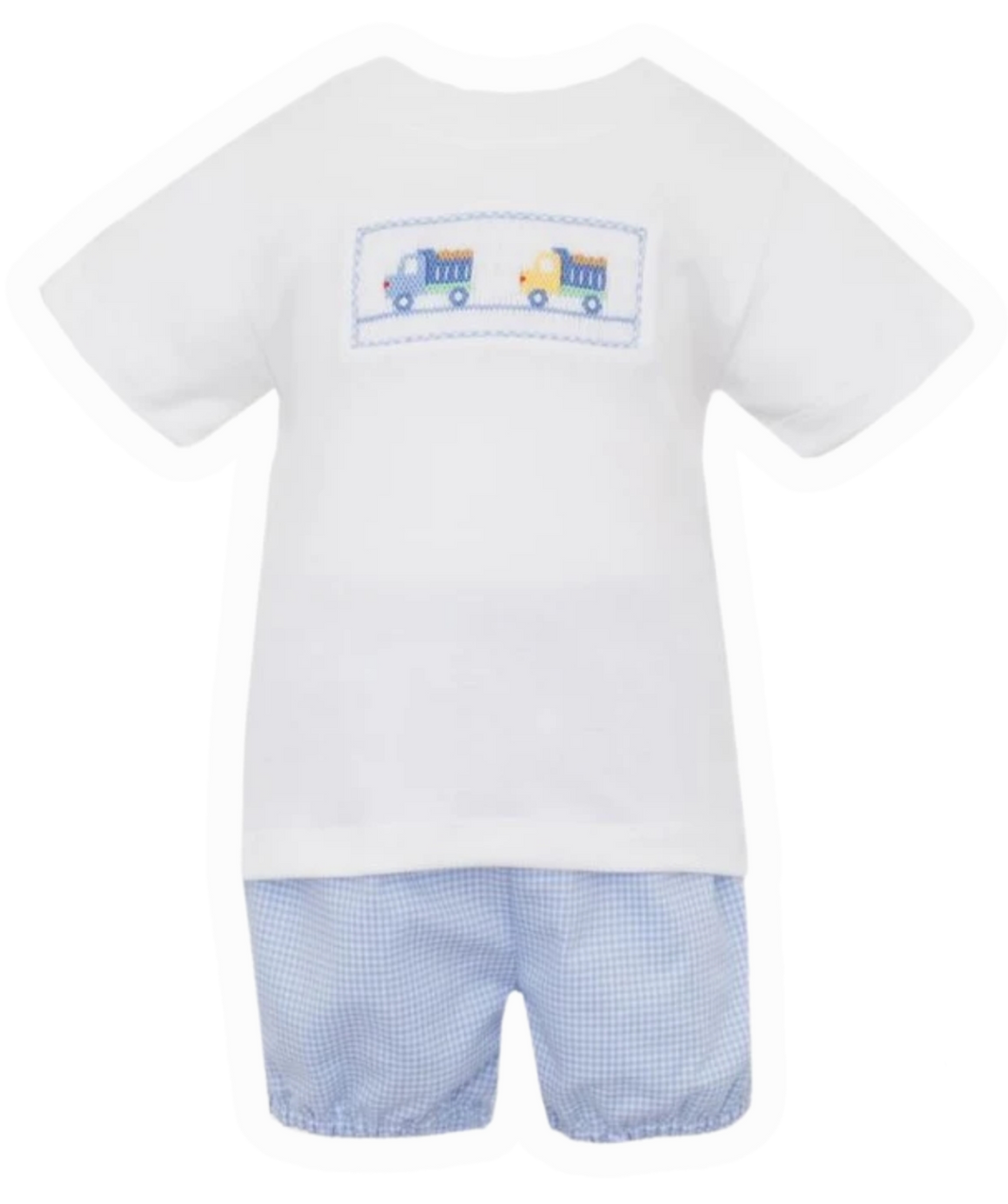 Dump Trucks Smocked Bloomer Set