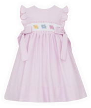 Load image into Gallery viewer, Flowers Pink Stripe Smocked Dress
