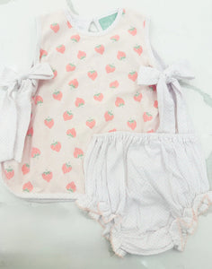 Strawberry Bloomer Set w/ Bow Sides