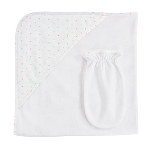 Dots Hooded Towel with Mitt