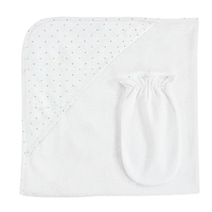 Dots Hooded Towel with Mitt