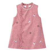 Claire Scallop Dress- Crimson Elephants