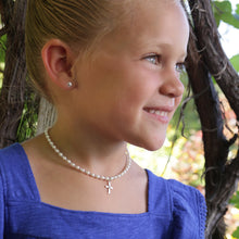 Load image into Gallery viewer, 14K Gold-Plated White Pearl Earrings
