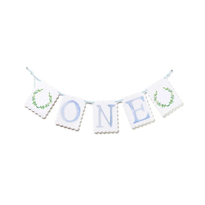 "ONE" Birthday Banner with Laurel Wreath