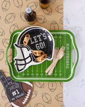 Load image into Gallery viewer, Football Field Bamboo Reusable Tray
