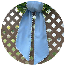 Load image into Gallery viewer, Blue Cotton Pique Sash with Trim 
