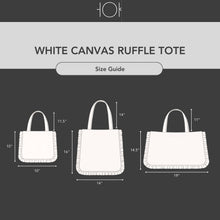 Load image into Gallery viewer, White Canvas Ruffle Tote
