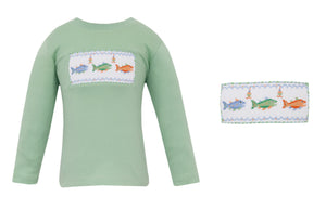 L/S Trouts Smocked Tee