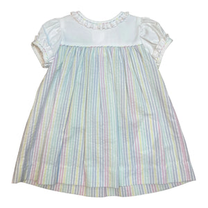 Christy Dress w/ Lace - Pastel Stripe