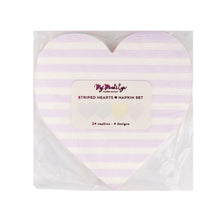 Load image into Gallery viewer, Striped Hearts Napkin Set
