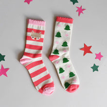 Load image into Gallery viewer, Jolly Christmas 2 Pack Socks (Size 12-3 Junior)
