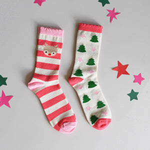 Jolly Christmas 2 Pack Socks (Size 12-3 Junior)