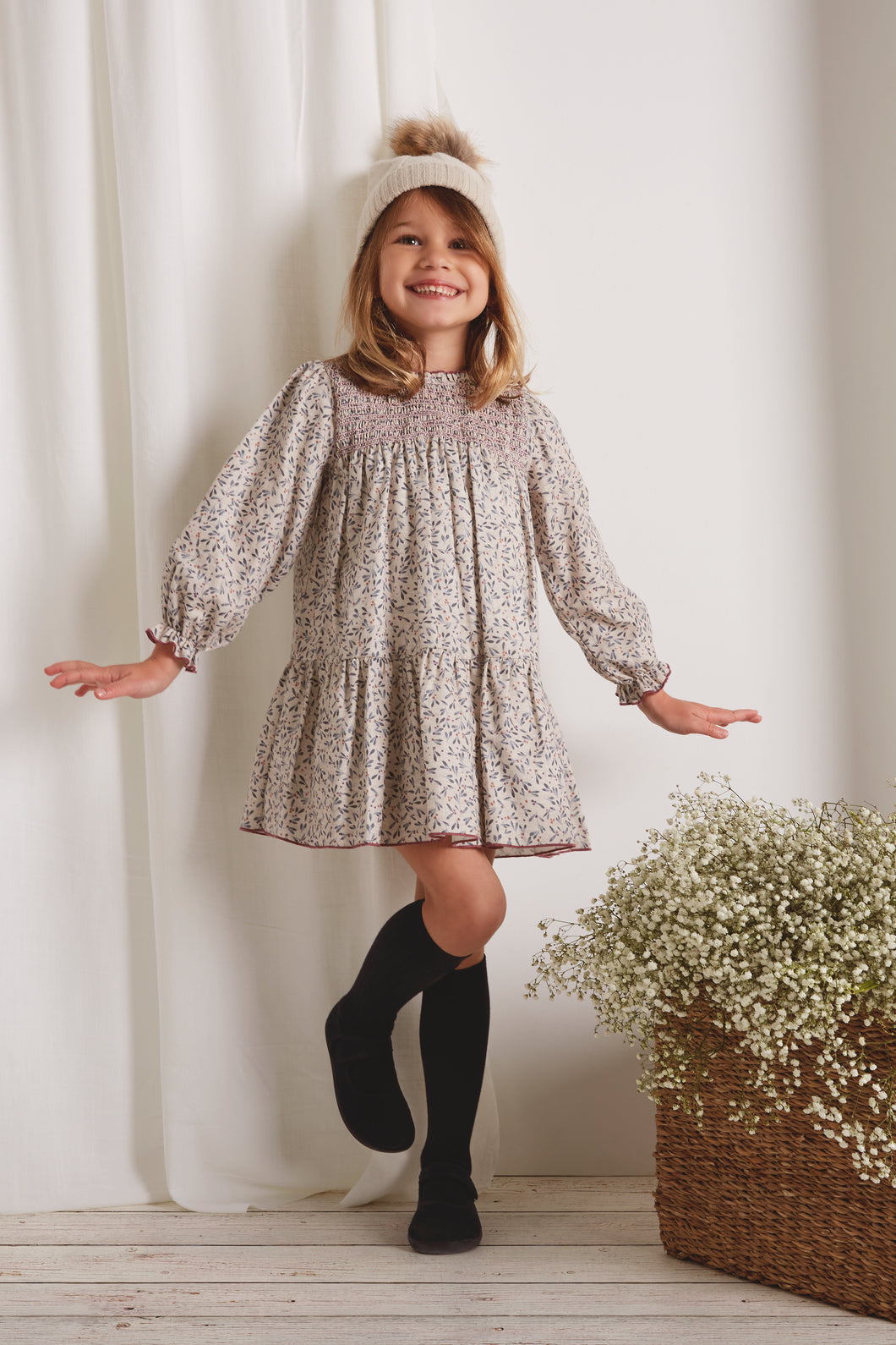 L/S Smocked Holly Alameda Dress