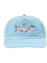 Load image into Gallery viewer, Rainbow Trout Rope Cap, Aqua
