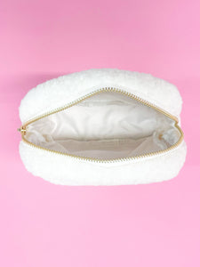 Pink Bow Teddy Cosmetic Zipper Bag - Small