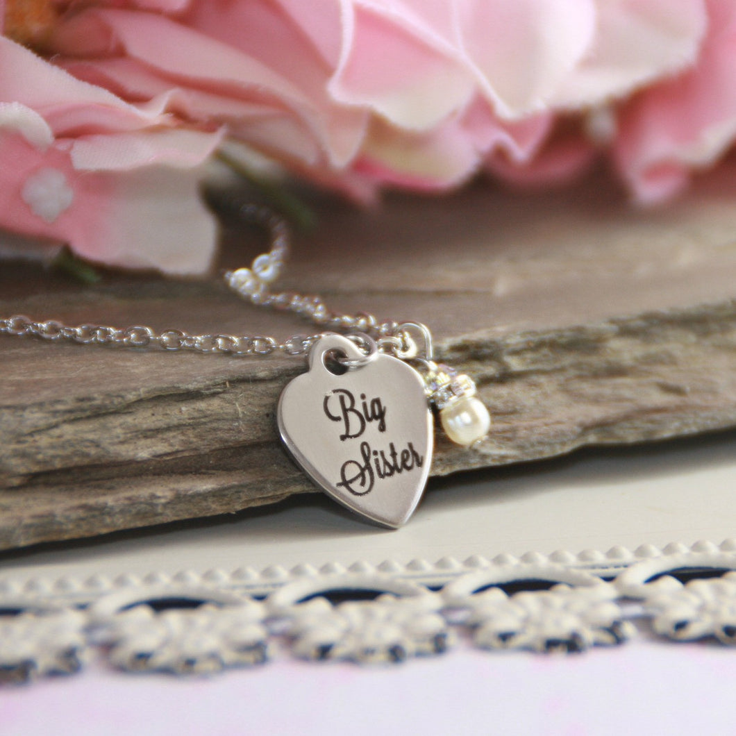 Big Sister Necklace w/ Heart