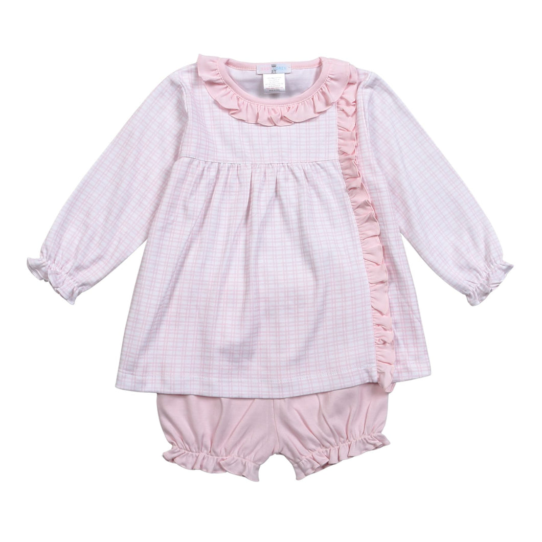 Asymmetric Ruffled Front Bloomer Set