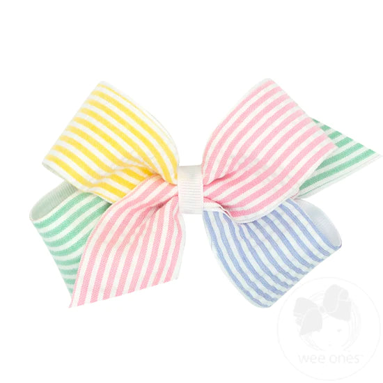 Seersucker Bow - Colorblock