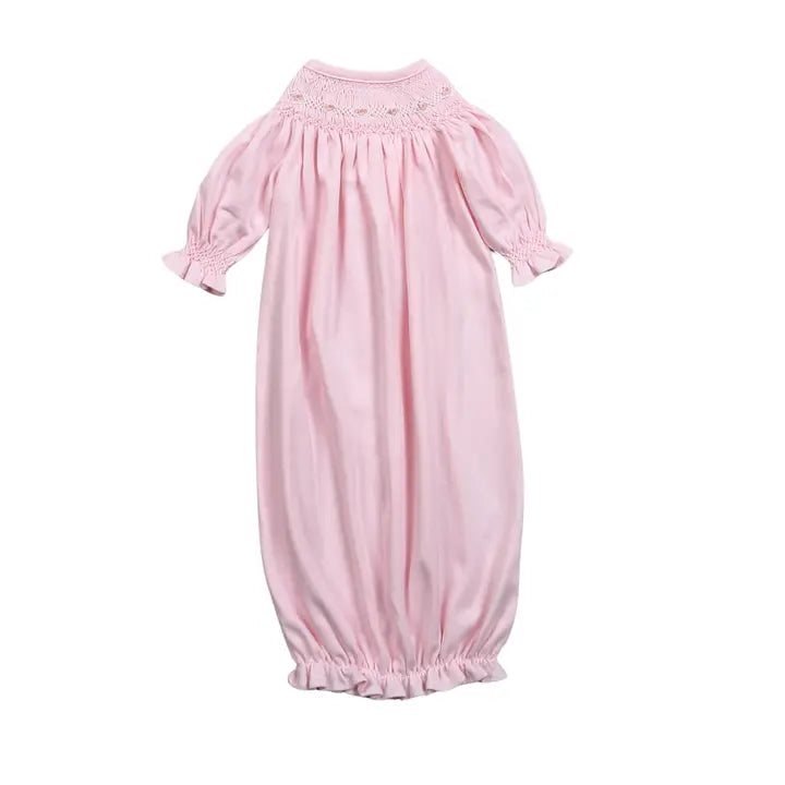 Pink Smocked Bishop Gown