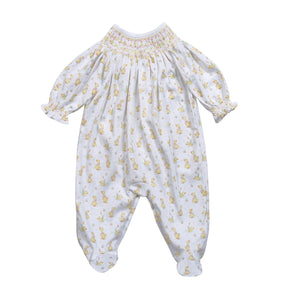 Ducks/Pond Hand Smocked Footie