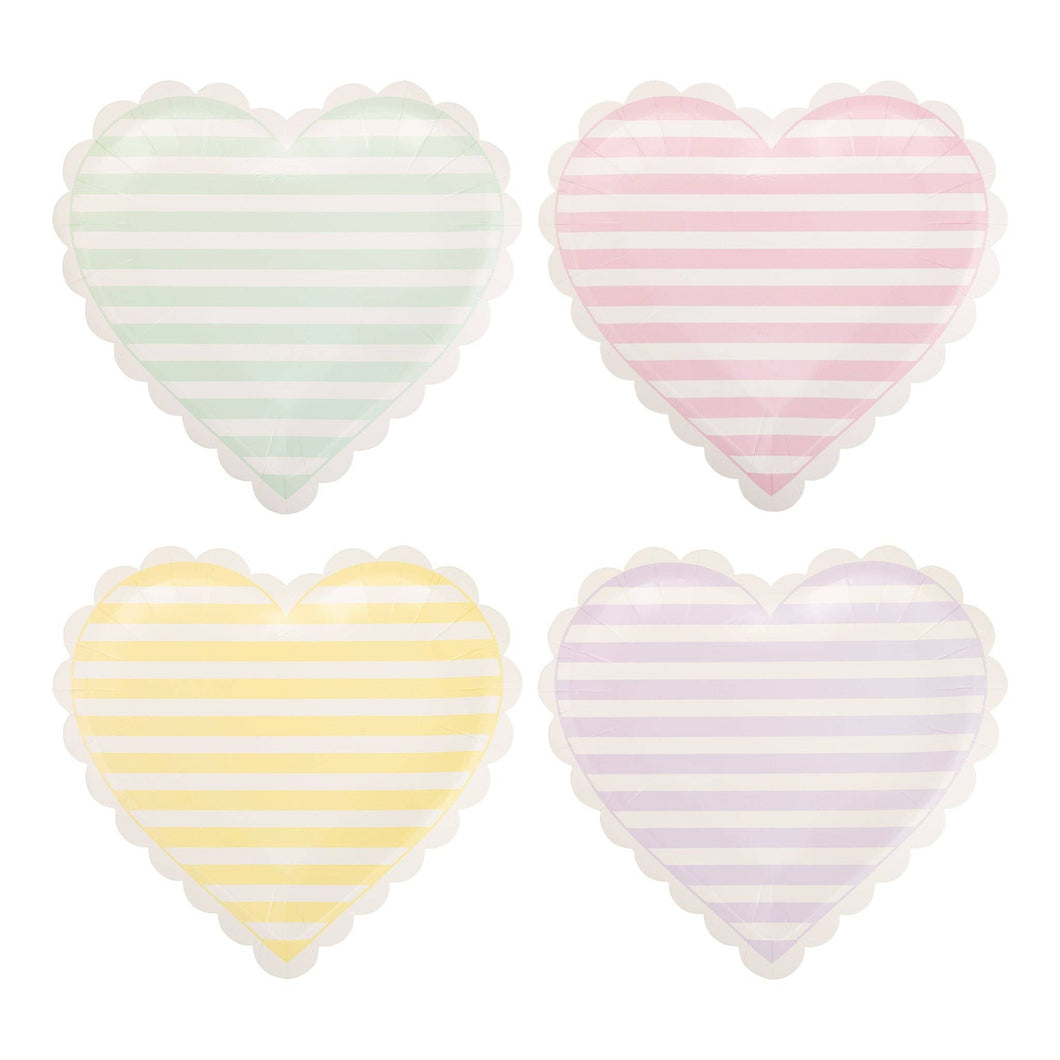 Striped Hearts Plate Set