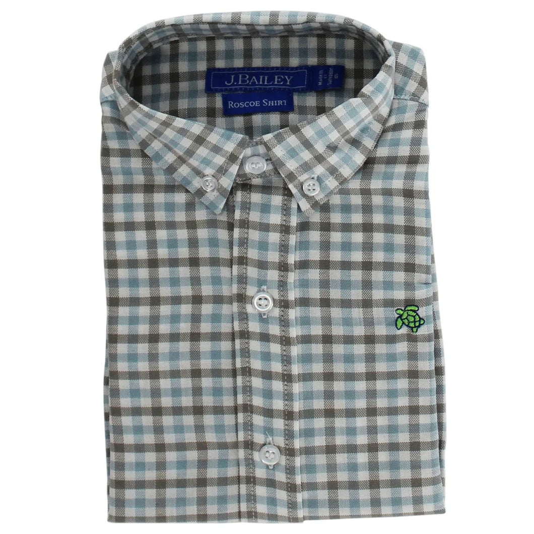 Roscoe Button-Down- Pigeon Plaid