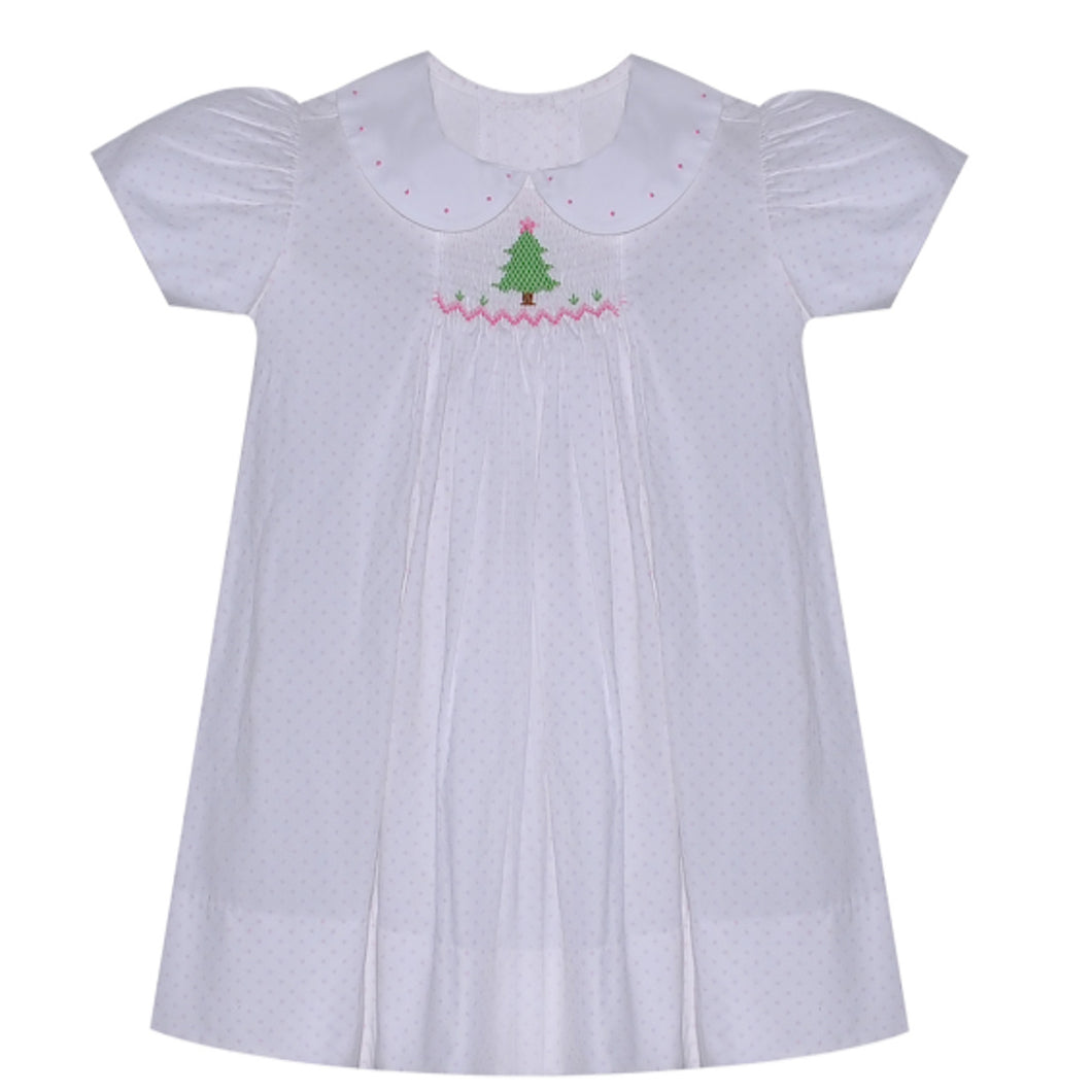 Smocked Charlie Dress - Christmas Tree