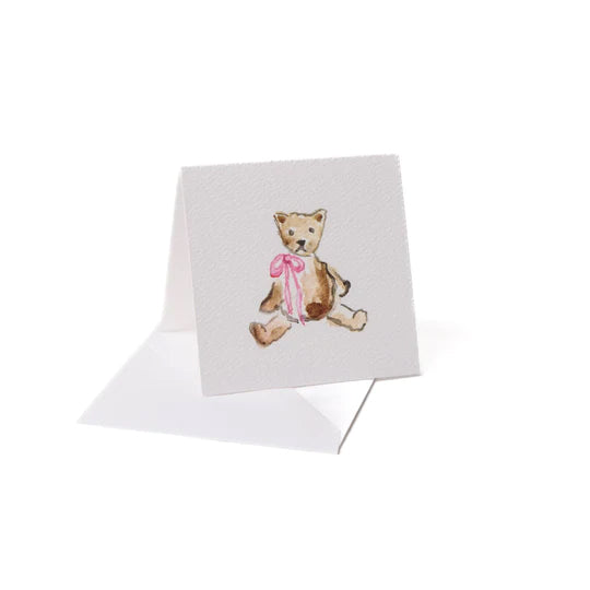 Teddy Enclosure Card - Pink Bow