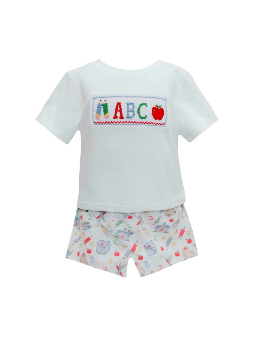 School Days Smocked Short Set