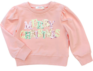 L/S Sequin Merry Christmas Top