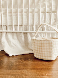 Tan Fabric Basket/ Storage Caddy