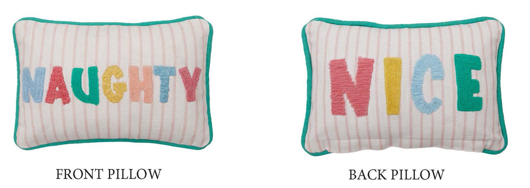 Naughty/Nice Reversible Pillow