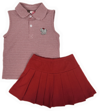 Load image into Gallery viewer, Girls Elephant Emb Skort Set
