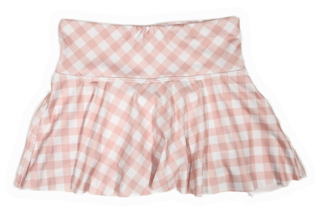 Gingham Print Athletic Skirt